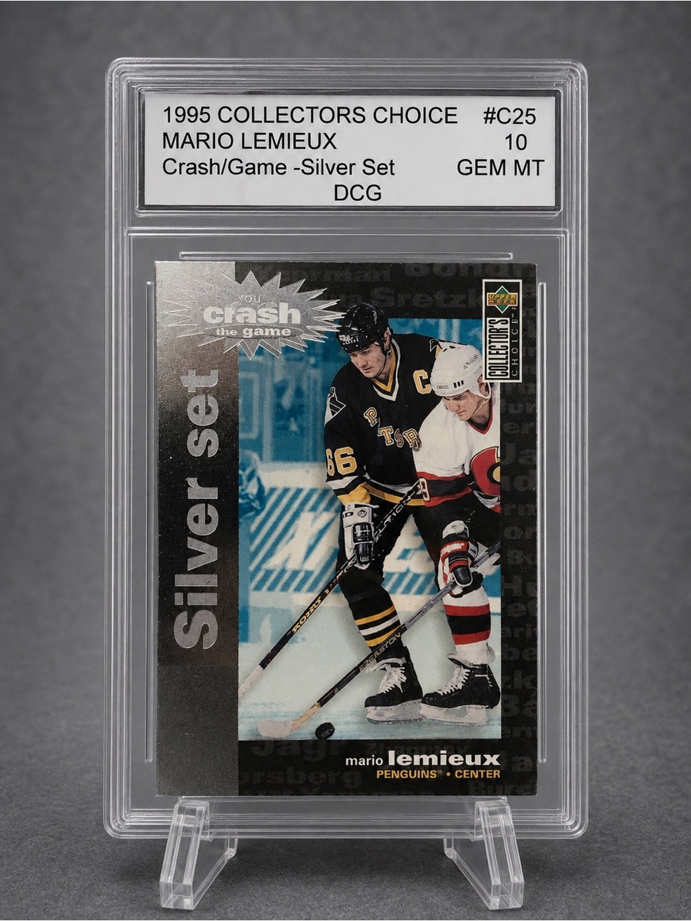 Mario Lemieux 1995 Collectors Choice Silver Set Hockey Card - Pittsburg Penguins